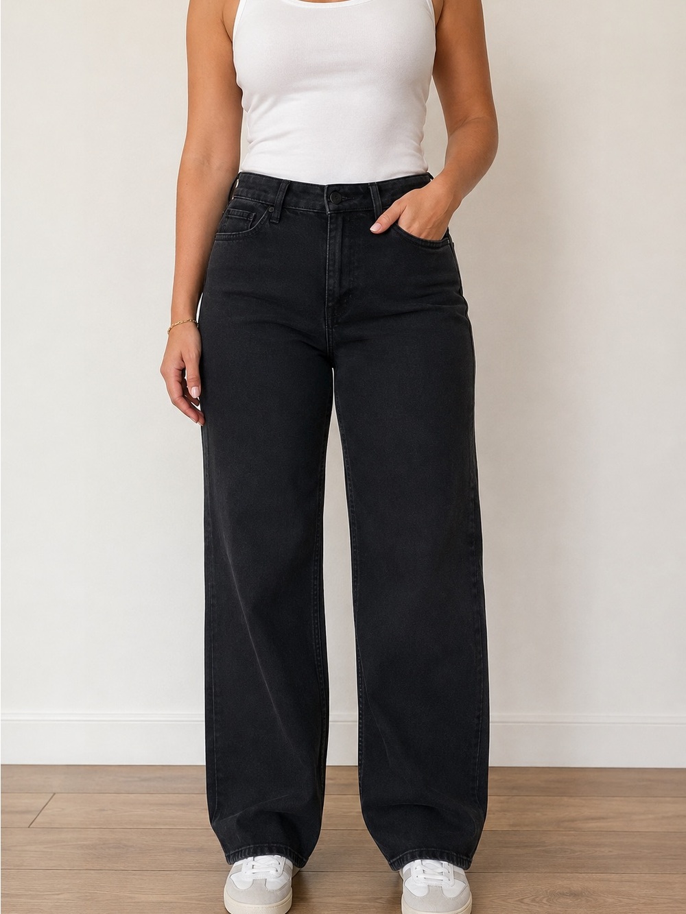 Old Navy Black Wide-Leg High-Rise Jeans